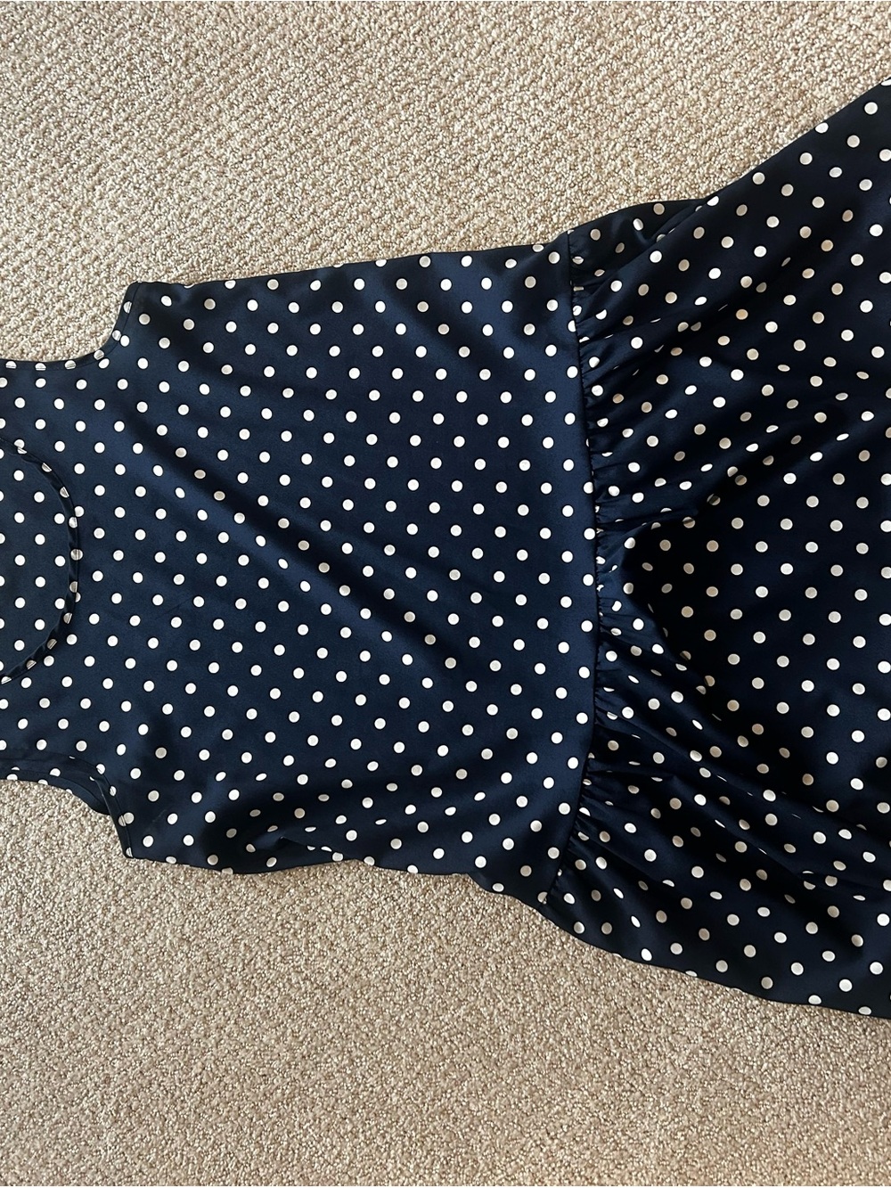 dee elle Navy and White Polka Dot Skater Dress